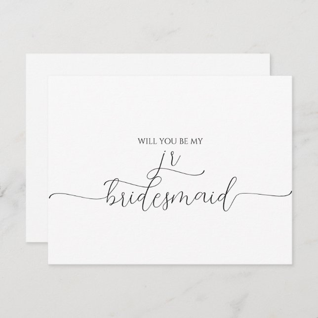 Simple Script Minimal Junior Bridesmaid Propositio (Devant / Derrière)