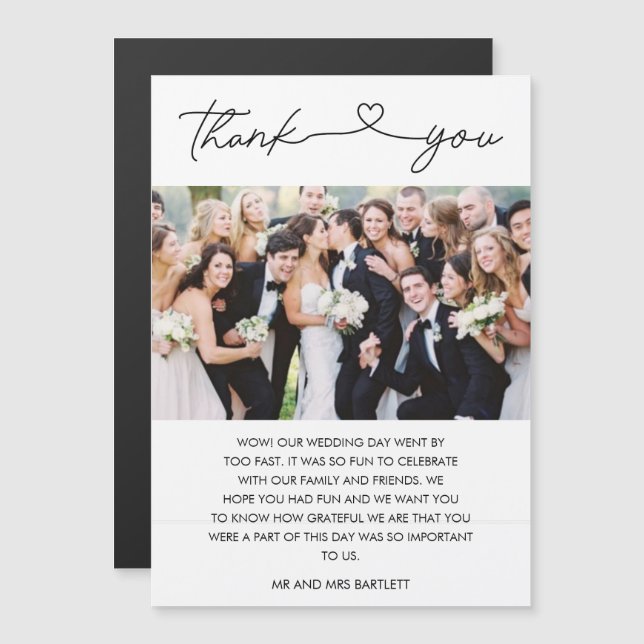 Simple Script Photo Mariage Merci (Devant / Derrière)