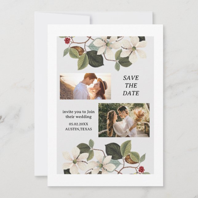 Simple Script Photo Wedding enregistrer les cartes (Devant)