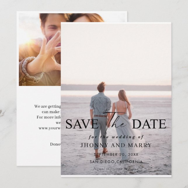 Simple Script Photo Wedding enregistrer les cartes (Devant / Derrière)