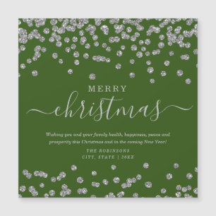 Simple Silver Noël Parties scintillant Vert