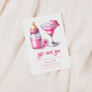 Simple Sip et voir Baby shower Invitation