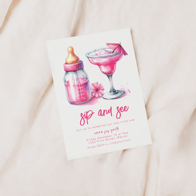 Simple Sip et voir Baby shower Invitation (Créateur téléchargé)
