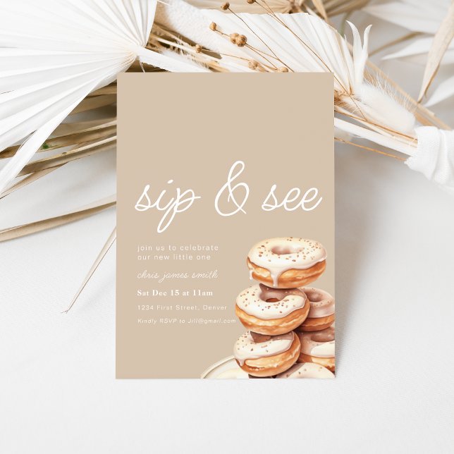 Simple Sip et voir Baby shower Invitation (Créateur téléchargé)