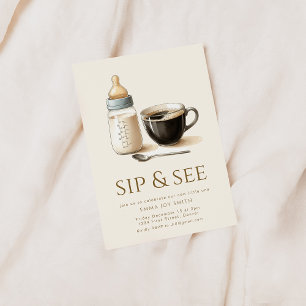 Simple Sip et voir Baby shower Invitation
