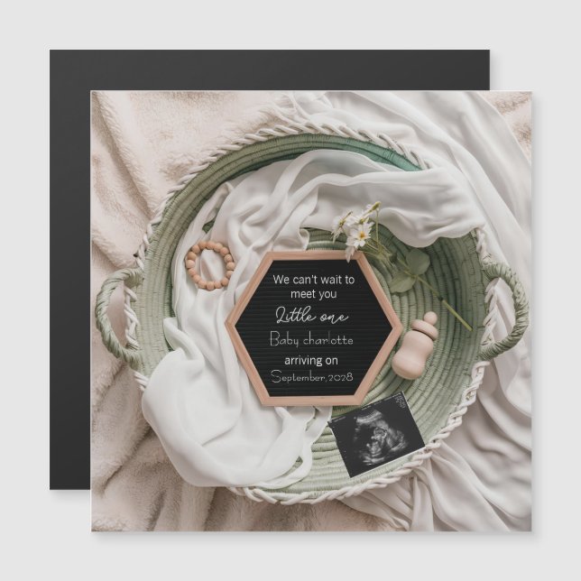 Simple soft Neutral Pregnancy Announcement gift (Devant / Derrière)
