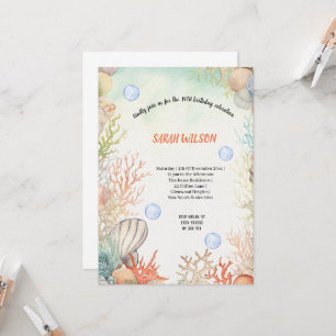SIMPLE SOUS MER ANNIVERSAIRE DE FÊTE INVITATION