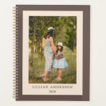 Simple Style Personnalisé Photo Boho Brown<br><div class="desc">Planifiez vos jours,  vos semaines et vos mois avec ce planificateur simple et élégant de café brun avec votre photo préférée et personnalisé avec votre nom. Super idée cadeau.</div>