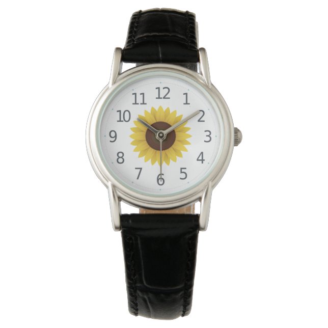 Simple Sunflower Floral Montre Femme (devant)