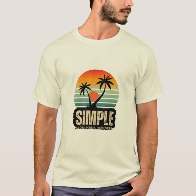 Simple T-Shirt Graphique Homme Coucher de Soleil P (Devant)