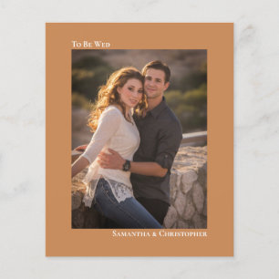 Simple Tan d'or BUDGET Mariage Photo Invitation