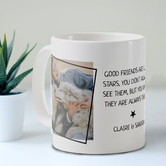 Simple tasse de café avec 2 photos et citation Ami (Créateur téléchargé)
