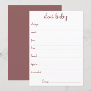 Simple Taupe Cher bébé   Carte de conservation Ros