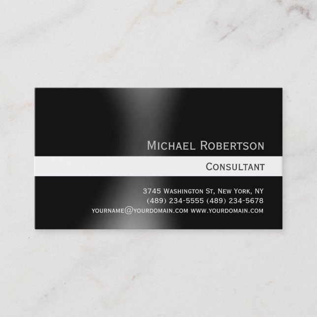 Simple tendance Cute Carte de visite noir blanc cl (Devant)