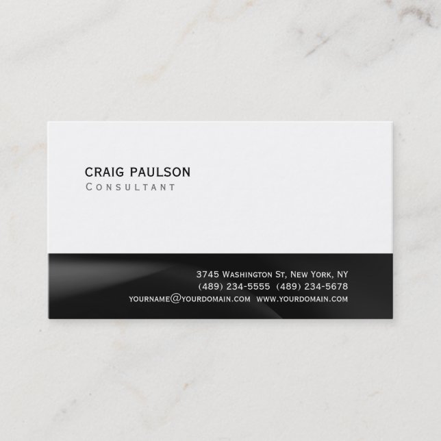 Simple tendance Cute Carte de visite noir blanc cl (Devant)