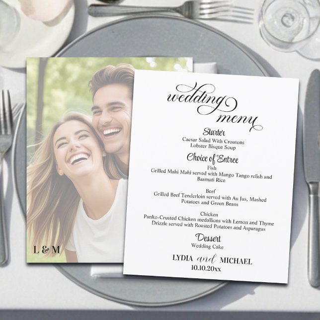 Simple Text Photo Overlay Wedding Menu (Créateur téléchargé)