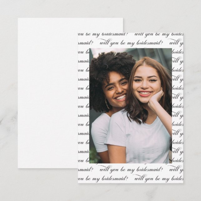 Simple Texte Photo Seras-Tu Ma Carte D'Époux (Devant / Derrière)