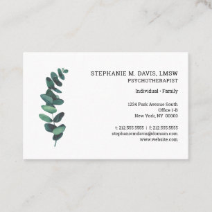 Simple Thérapiste Eucalyptus Carte de visite euro