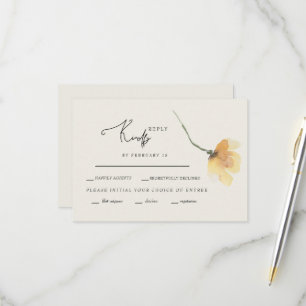 Simple Tige Florale Jaune Crème RSVP