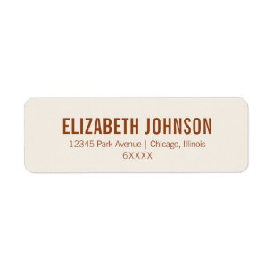 Simple Typographie Boho Terracotta Étiquette Adres