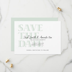Simple Typographie Green Flat Enregistrer La Carte