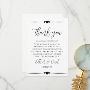simple typographie mariage cartes de remerciements