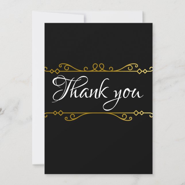 simple typographie mariage cartes de remerciements (Devant)