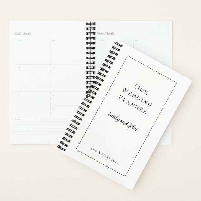 Simple typographie noire et Mariage de bordure (Devant avec enveloppe)