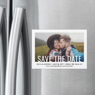 Simple Typographie Une Photo Mariage Carte de Fair