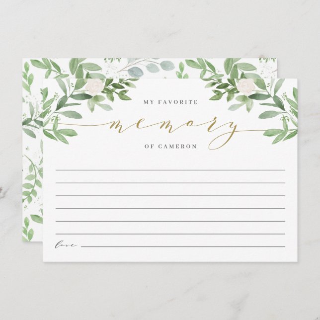 Simple verdure Ma Fête des mariées mémoire préféré (Devant / Derrière)