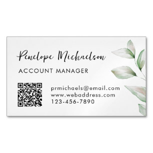 Simple verdure QR Code Magnet Carte de visite