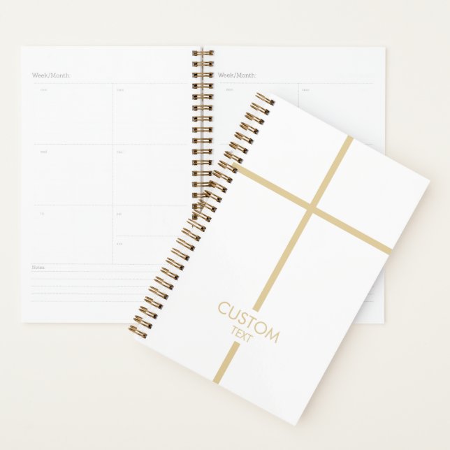 Simple White and Gold Cross Religieux (Devant avec enveloppe)