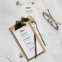Simple White Modern Wedding Menu 