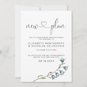 Simple Wildflower Faire-part de mariage reporté