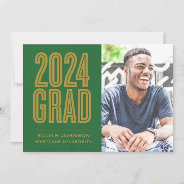 SIMPLEMENT BOLD 2024 GRAD PHOTO GRAD INVITATION (Devant)