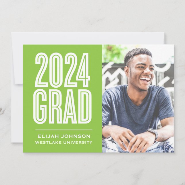 SIMPLEMENT BOLD 2024 GRAD PHOTO GRAD INVITATION (Devant)