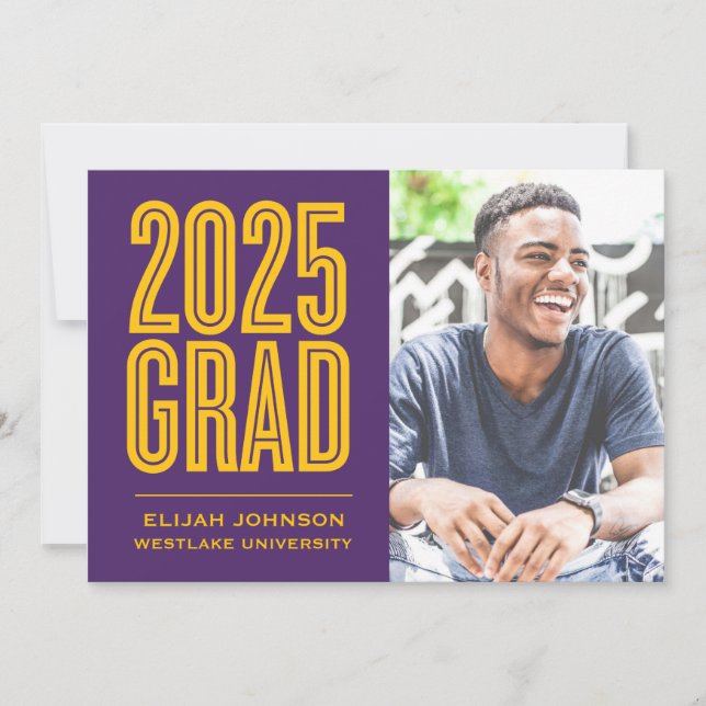 SIMPLEMENT BOLD 2025 GRAD PHOTO GRAD INVITATION (Devant)