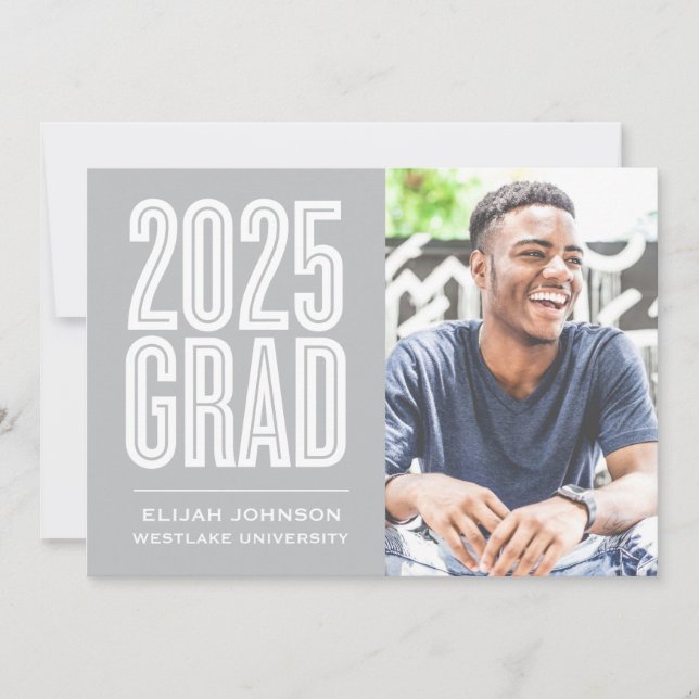 SIMPLEMENT BOLD 2025 GRAD PHOTO GRAD INVITATION (Devant)