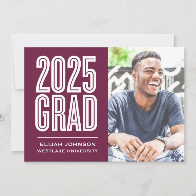 SIMPLEMENT BOLD 2025 GRAD PHOTO GRAD INVITATION (Devant)