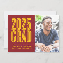 SIMPLEMENT BOLD 2025 GRAD PHOTO GRAD INVITATION