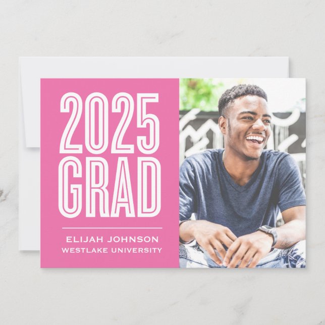 SIMPLEMENT BOLD 2025 GRAD PHOTO GRAD INVITATION (Devant)