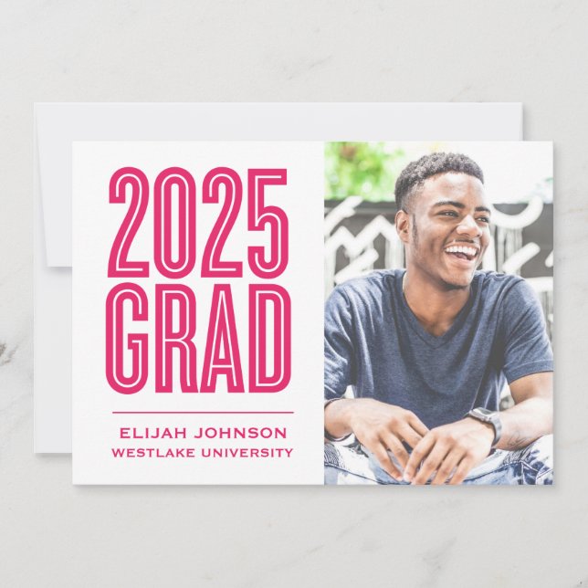 SIMPLEMENT BOLD 2025 GRAD PHOTO GRAD INVITATION (Devant)