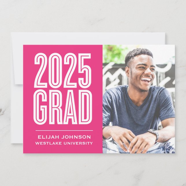 SIMPLEMENT BOLD 2025 GRAD PHOTO GRAD INVITATION (Devant)