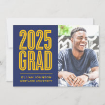SIMPLEMENT BOLD 2025 GRAD PHOTO GRAD INVITATION