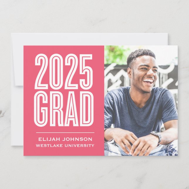SIMPLEMENT BOLD 2025 GRAD PHOTO GRAD INVITATION (Devant)
