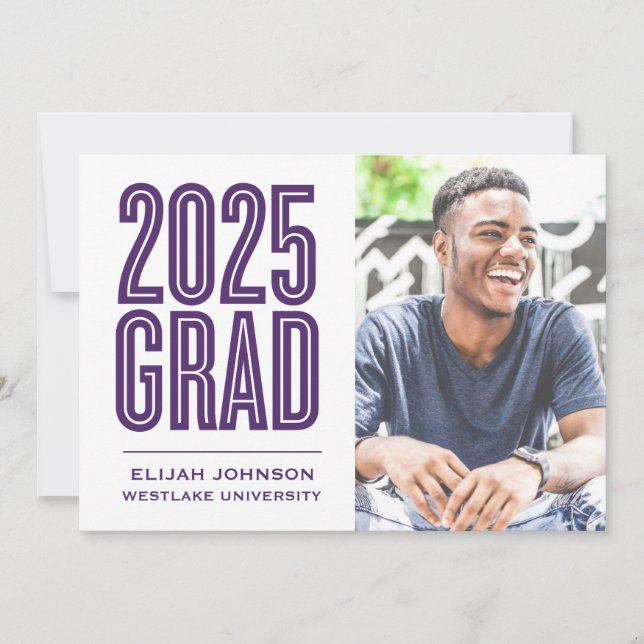 SIMPLEMENT BOLD 2025 GRAD PHOTO GRAD INVITATION (Devant)
