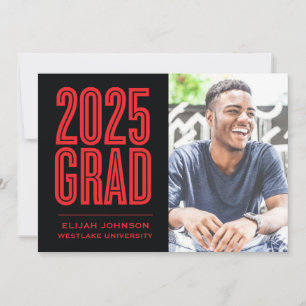 SIMPLEMENT BOLD 2025 GRAD PHOTO GRAD INVITATION