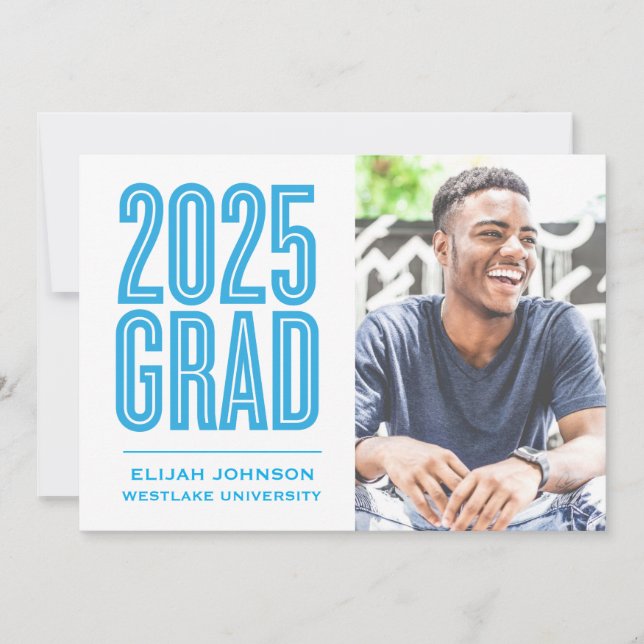 SIMPLEMENT BOLD 2025 GRAD PHOTO GRAD INVITATION (Devant)