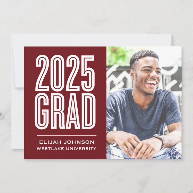 SIMPLEMENT BOLD 2025 GRAD PHOTO GRAD INVITATION (Devant)