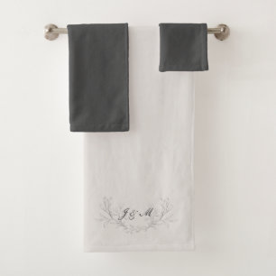 Simplement Élégant Script Monogramme Taupe & Grey